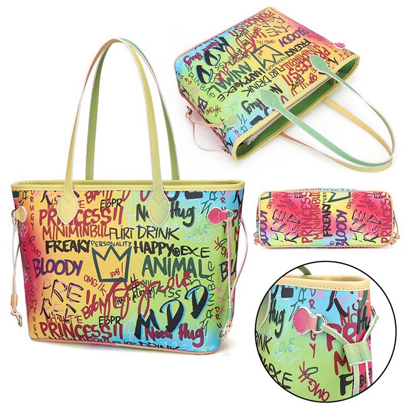 Color graffiti tote bag