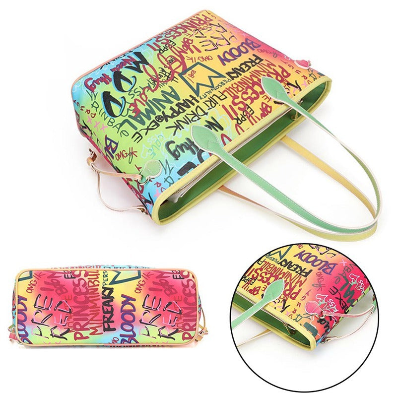 Color graffiti tote bag