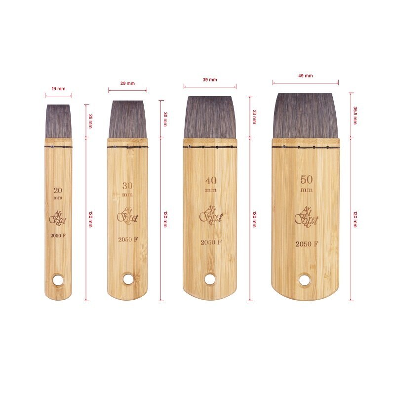 Flat Head Carbonized Bamboo Brush Watercolor Brush Watercolor Shading Brush