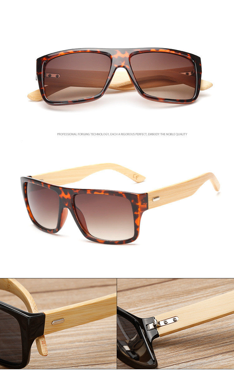 Retro Wooden Bamboo Leg Glasses Men And Women Sunglasses