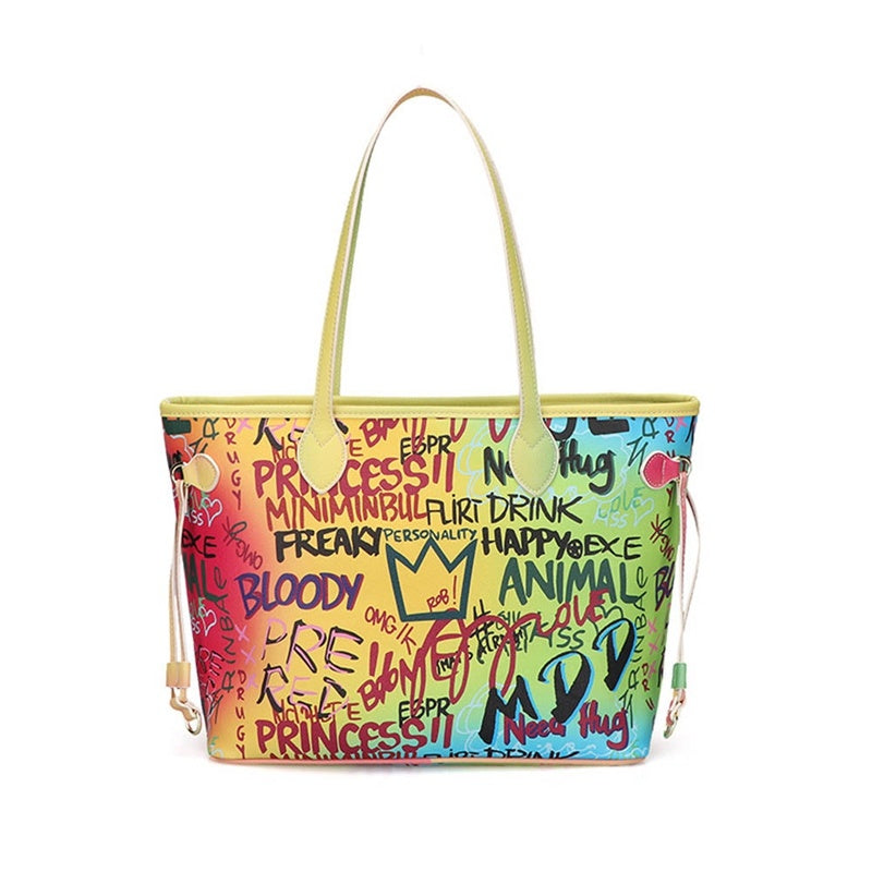 Color graffiti tote bag