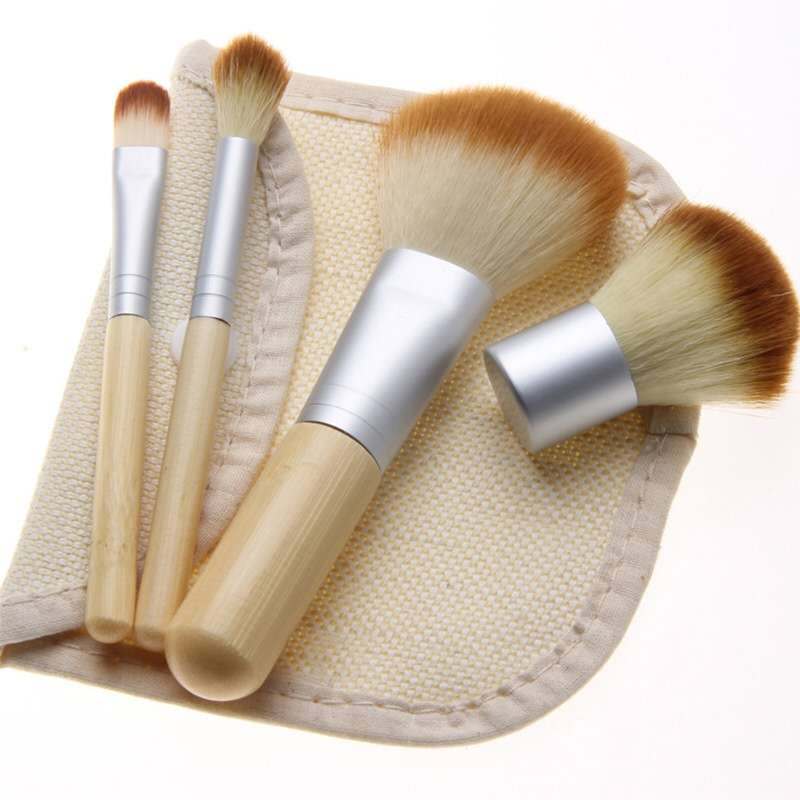 4 bamboo handle makeup brush