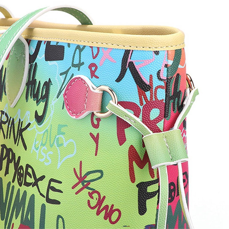 Color graffiti tote bag