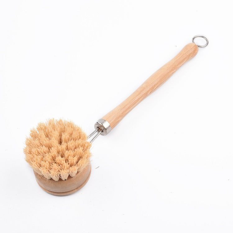 Bamboo long handle pot brush