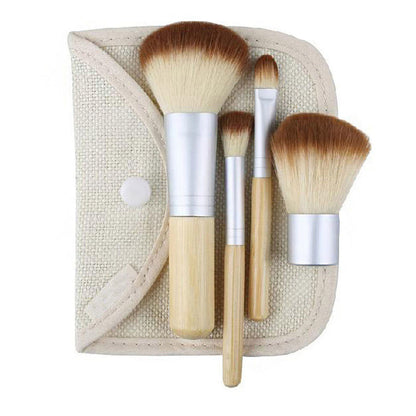 4 bamboo handle makeup brush