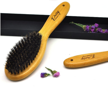 Mane brush with bamboo handle