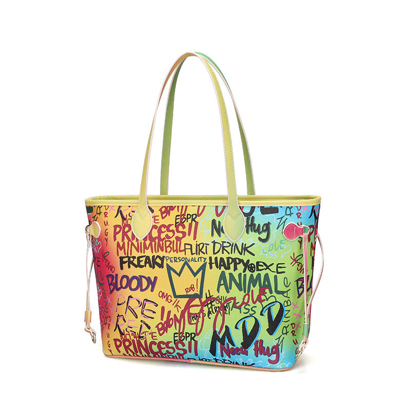 Color graffiti tote bag