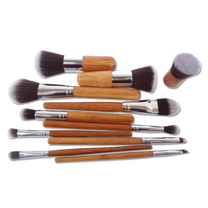 11 Bamboo Handle Makeup Brush Set