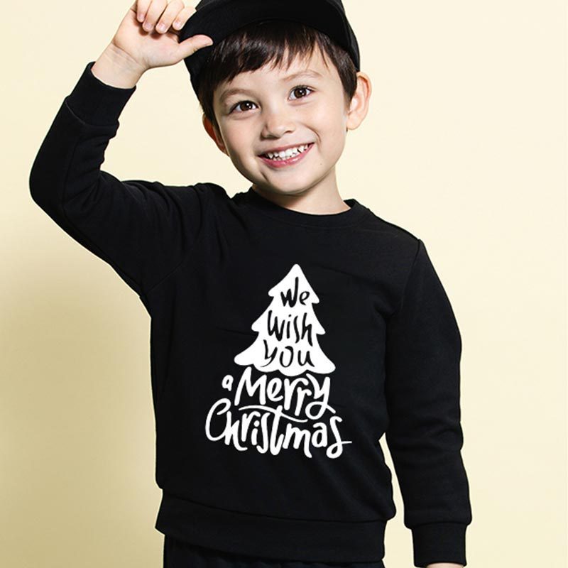 New Kids' Sweater Jacket Long-sleeved Round Collar Overpull Christmas Holiday Cartoon Christmas Tree Children's Clothing Autumn And Winter Clothing