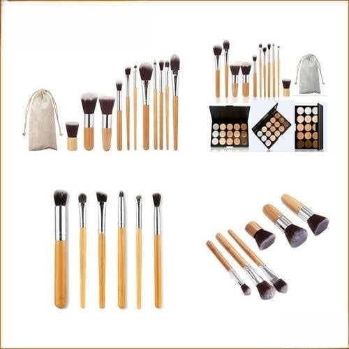 11 Bamboo Handle Makeup Brush Set