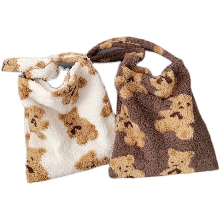 One-shoulder Tote Bag Plush Carry