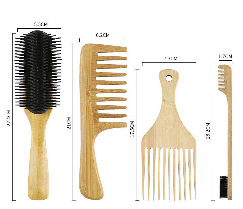 Big Tooth Smooth Hair Brush, Hair Comb, Bamboo Comb