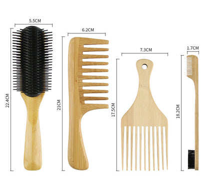 Big Tooth Smooth Hair Brush, Hair Comb, Bamboo Comb